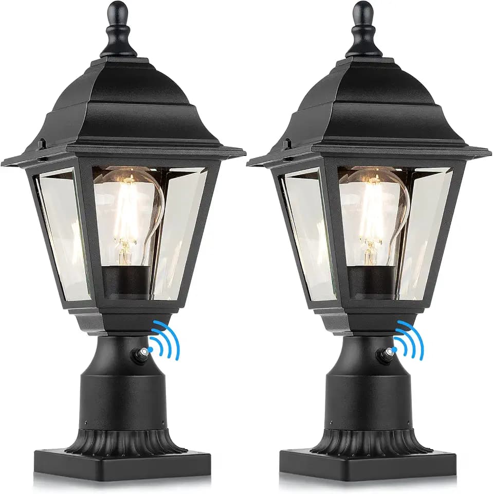 Dusk to Dawn Outdoor Post Lights, Waterproof Post Lamps with Pier Mount