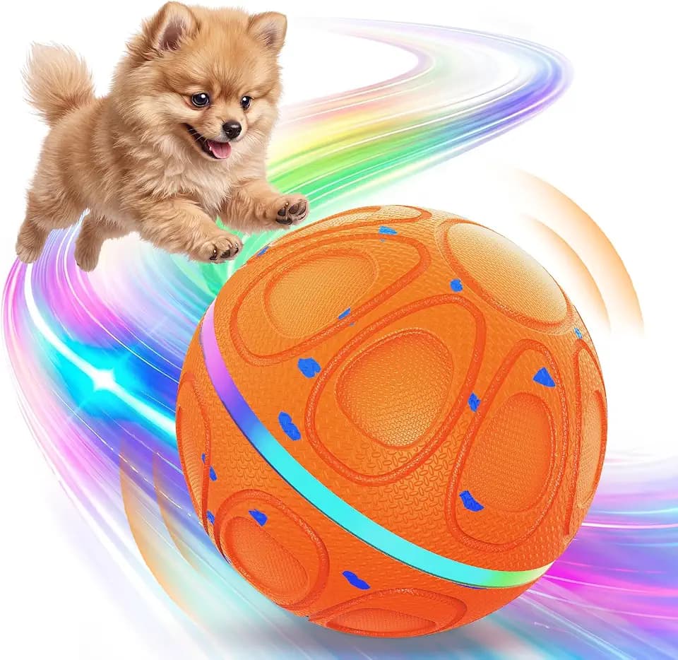 Interactive Dog Toys Ball – Automatic 3-Modes Active Rolling Balls (Orange)