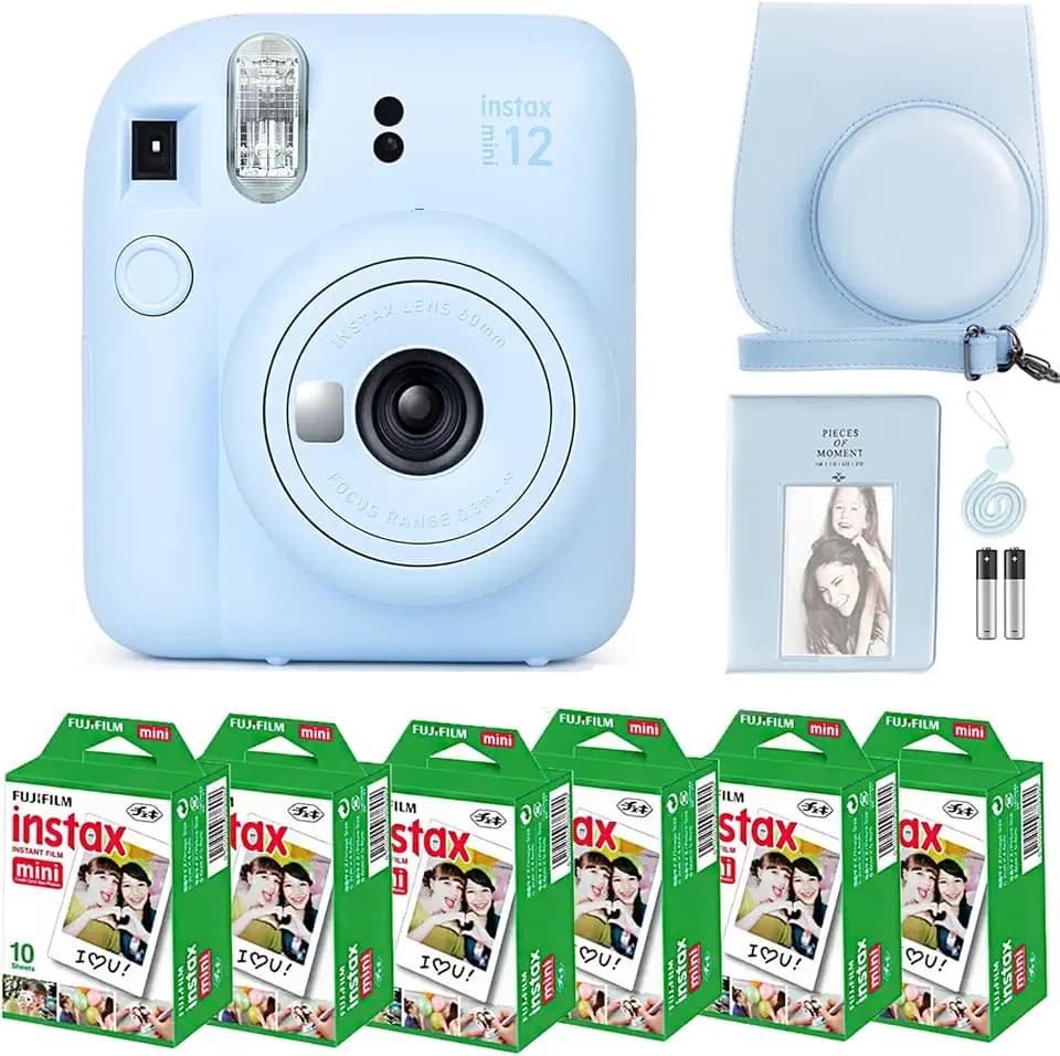 Fujifilm Instax Mini 12 Instant Camera Pastel Blue & 60 Fuji Film Sheets