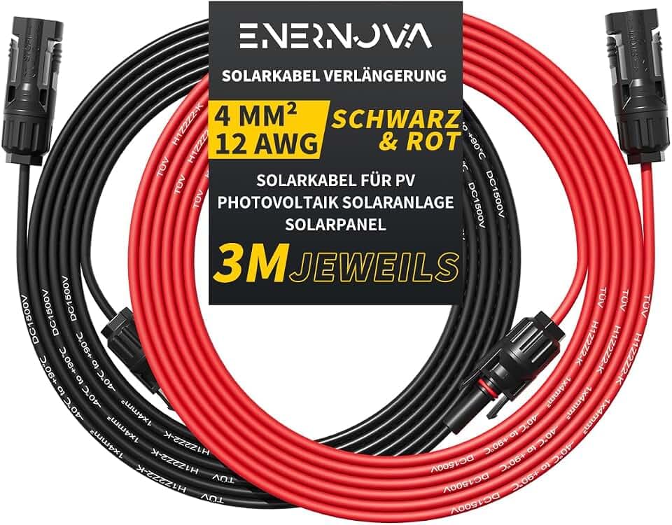 Solarkabel 4mm², Solar Verlängerung 1-50M für PV Solaranlage (4mm² 3M)