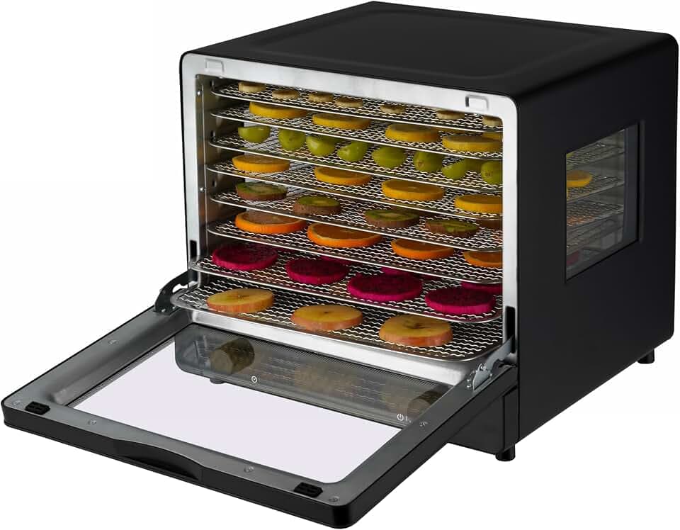 Maxxo NIR+ Infrarot-Dörrautomat XXL – 500W Dörrgerät für schnelles und schonendes Trocknen mit 8 Edelstahlgittern, Timer 1–49h, leise <47 dB, 28,5L Innenraum