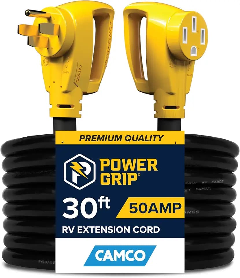 Camco Power Grip 30-Ft 50-Amp RV Extension Cord -Rated for 125/250V/12,500W