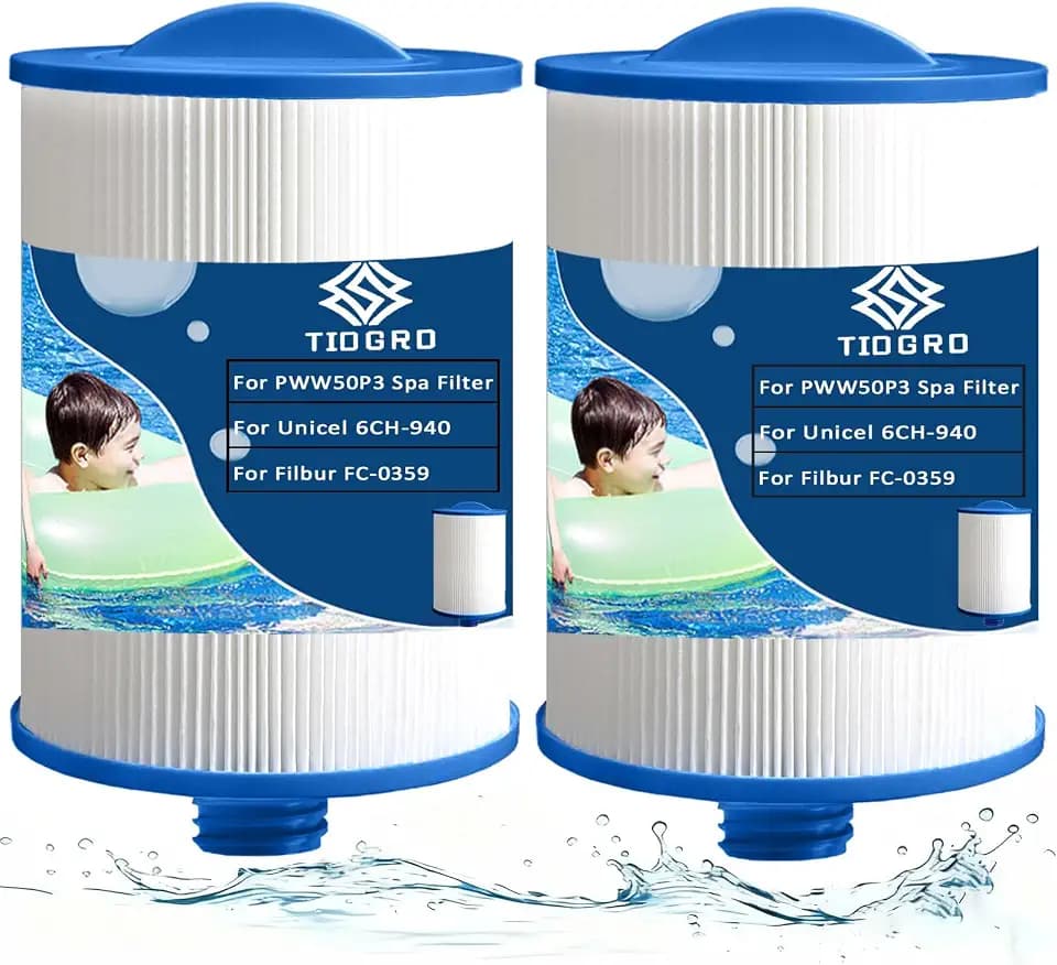 PWW50P3 für Whirlpoal Filterkartusche, Für Unicel 6CH-940 Filbur FC-0359,25252,03FIL1400 Replacement Ersatz, 1 1/2 Zoll Grobgewinde Spa Filter (2 Pcs)