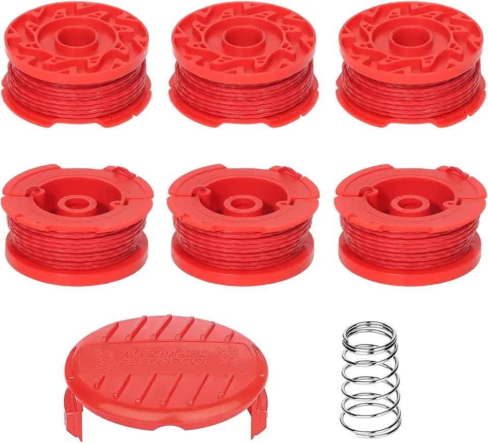 CMZST080 CMZST0803 8pcs String Trimmer Line(0.08",20Ft) with Cap Head,Weed Eater Wacker Replacement String Line,Compatible with Craftsman CMCST910 Series, CMCST910M1 CMCST910B