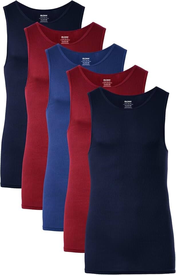 Gildan Men's A-Shirts Tanks Multipack