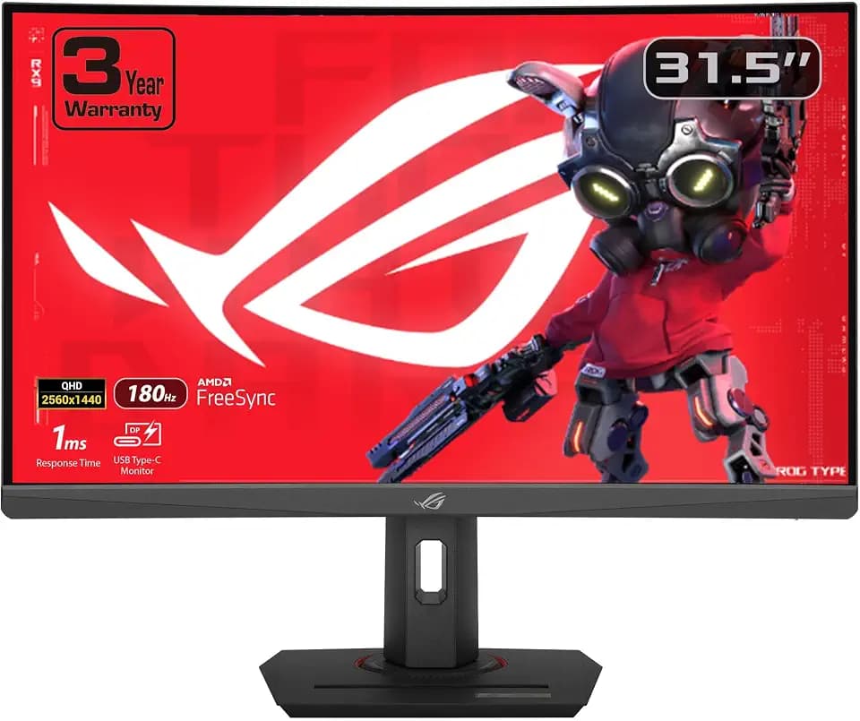 ASUS ROG XG32WCS 32 Inch 1440p 180Hz Curved Gaming Monitor