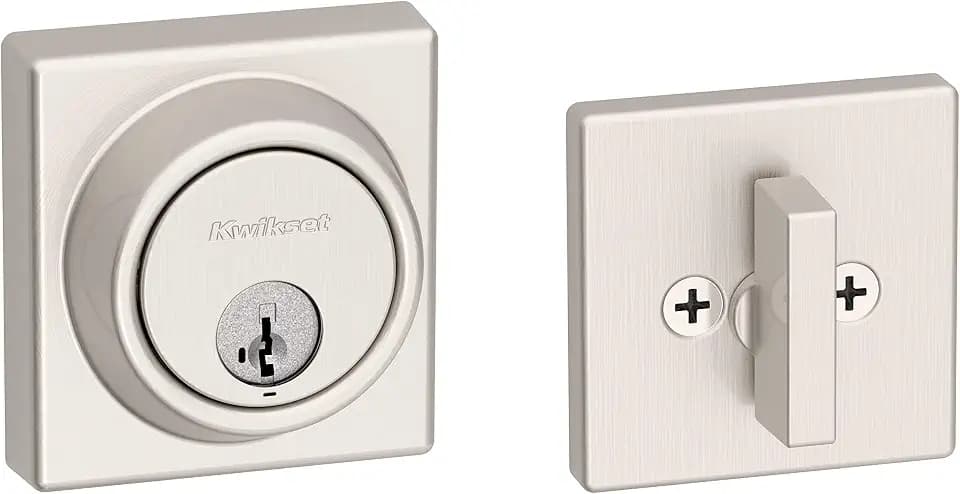 Kwikset 98160-015 Moderner Schlüsselriegel, satiniertes Nickel