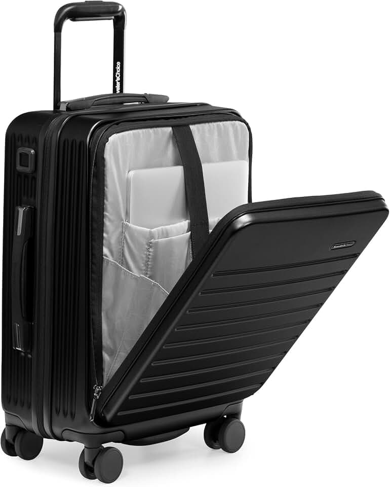 Traveler's Choice Mykel Dual Opening Polycarbonate Hardside Suitcase with Sleeve and Ergonomic Handle