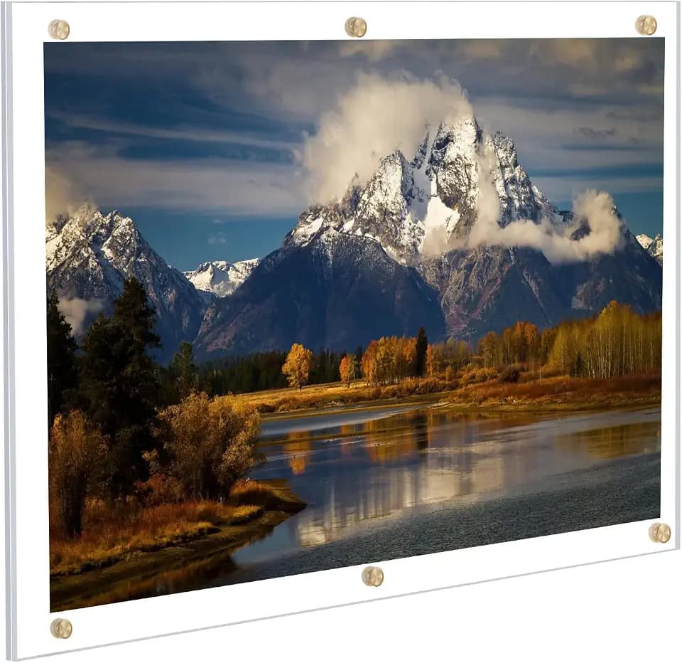 Kalami 16x20 Clear Acrylic Wall Mount Picture Frame Self Adhesive