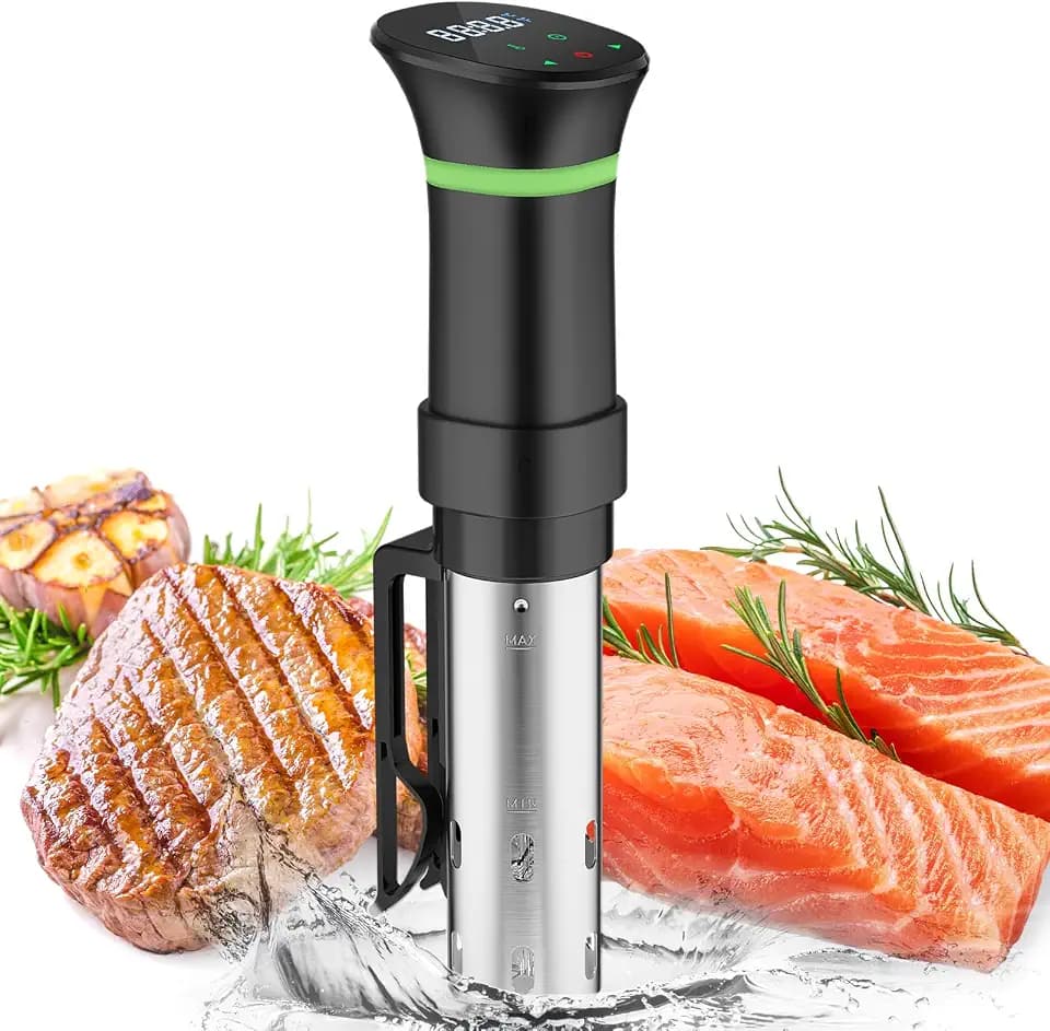 Sous Vide Garer Sous Vide Stick mit LCD Touchdisplay Eintauchthermostat Timer Sous-Vide Garer 1000W für Behälter bis 25-92,5℃ Slow Cooker 360° Präzisionskochtopf Immersion Zirkulation