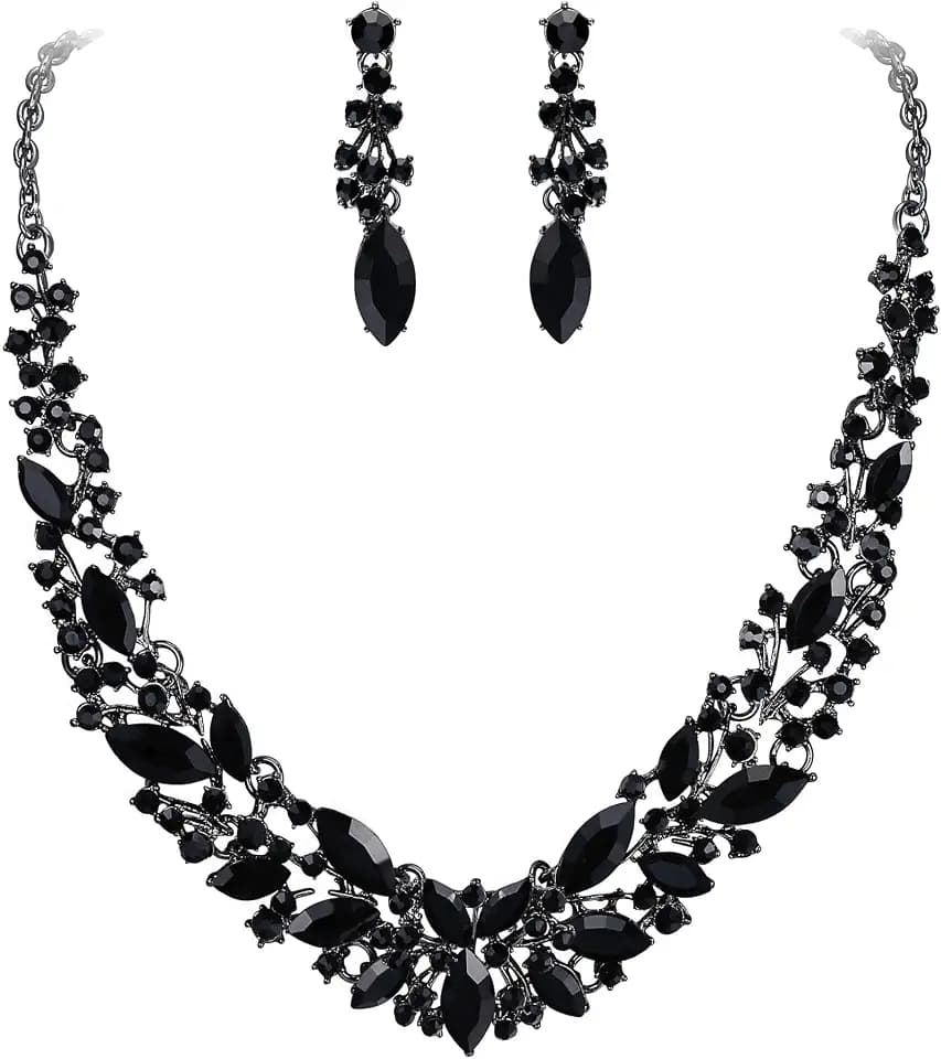BriLove Women's Wedding Prom Jewelry Set for Bride Bridesmaid