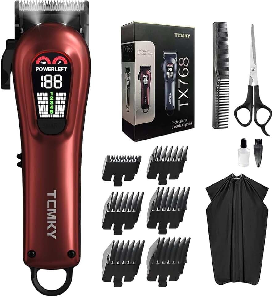 TCMKY Hair Clippers for Men Barber Clippers Rechargeable Hair Trimmer Kit