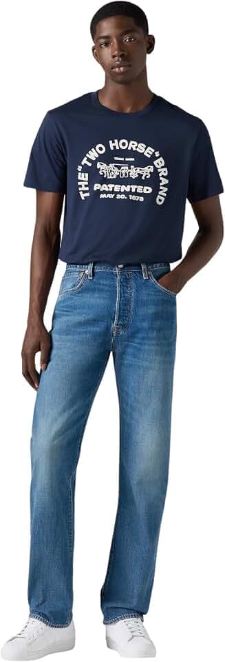 Levi's Herren Jeanshose 501 Original mit Knopfleiste, Straight Fit