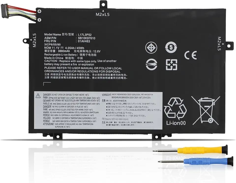 L17L3P52 L17C3P52 Laptop Akku Compatible with Lenovo ThinkPad L480 L490 L580 L590 L14 L15 2020 2021 G1 G2 Gen 1 2 01AV463 01AV464 01AV465 01AV466 L17M3P53 SB10K97610 SB10K97611 SB10K97612 5B10W13894