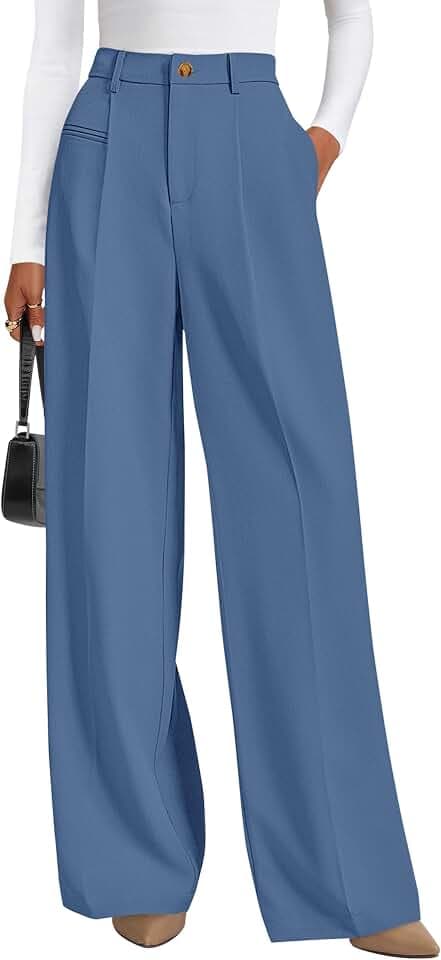 PRETTYGARDEN Women's Tailored Wide Leg Work Dress Pants