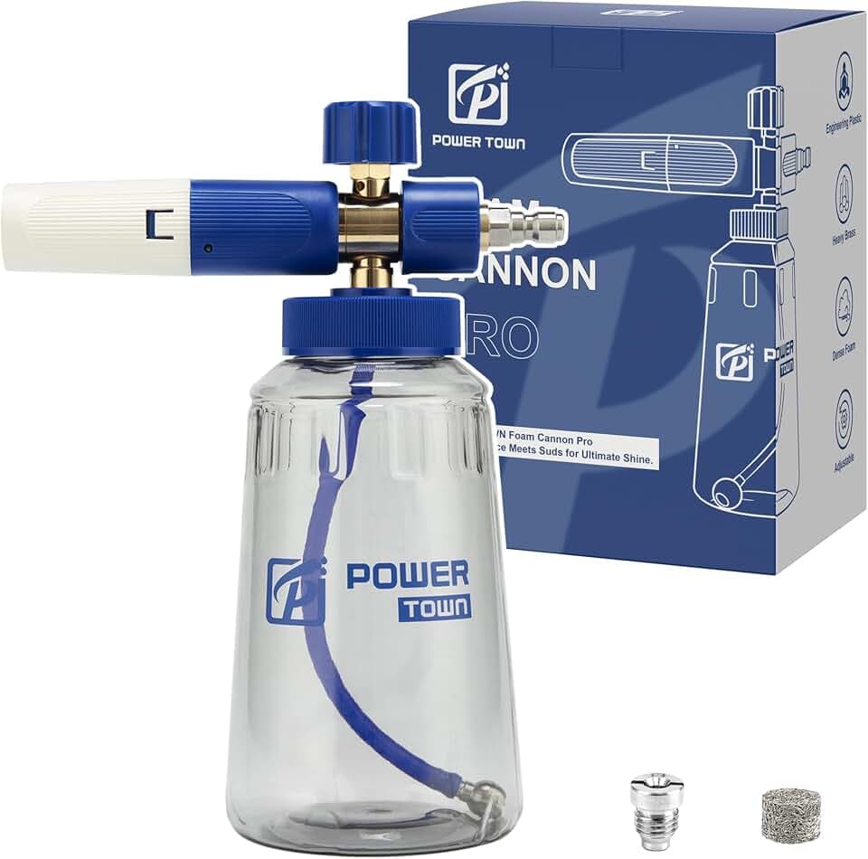 POWER TOWN Foam Cannon Pro, Wide Mouth Soap Cannon for Power Washer