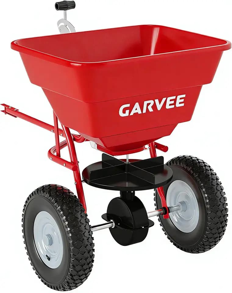 Garvee Tow-Behind Spreader, 85 Lbs Capacity Pull Broadcast Spreader