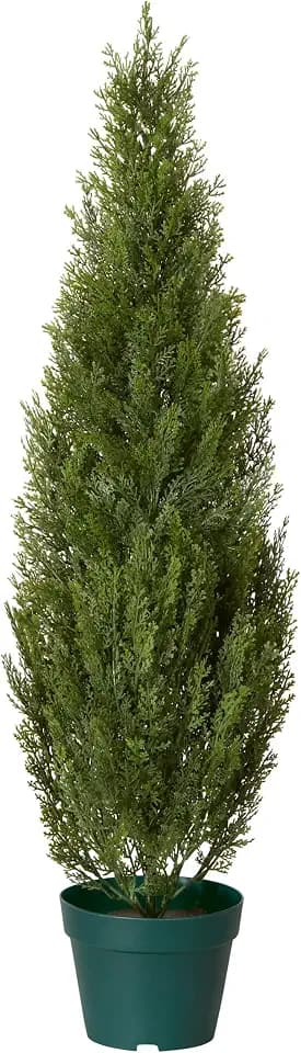 National Tree Company 36 Inch Artificial Arborvitae Topiary Tree, Realistic Fake Tree Potted Plant, Dark Green Round Growers Pot