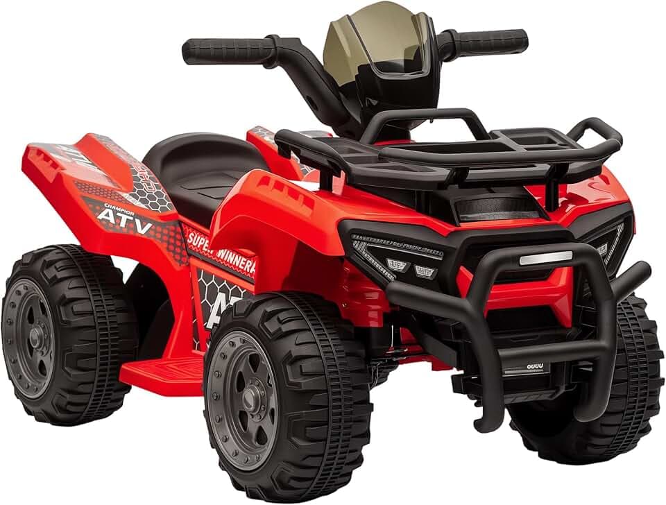 HOMCOM Quad Buggy Elektroauto Kinder Quad Elektroquad 18-36 Monate 6V 2km/h Max. Rot