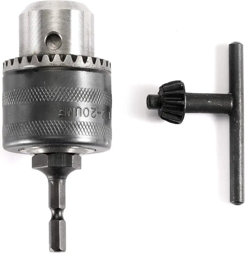 1/2"(13mm) Drill Chuck with 1/4" Quick Change Hex Drive and Wrench to Drill