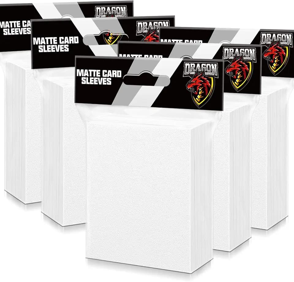 Kitoyz 500 Pcs Card Sleeves for Trading Card, Matte Card Sleeves Deck Card Protectors Compatible with Baseball Cards, Sports Cards, Game Cards (White)