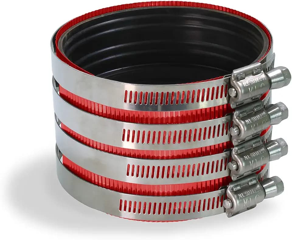 Supply Giant 37522CS No- No-Hub Coupling Heavy Duty Colored Shield, 3 inch, Red