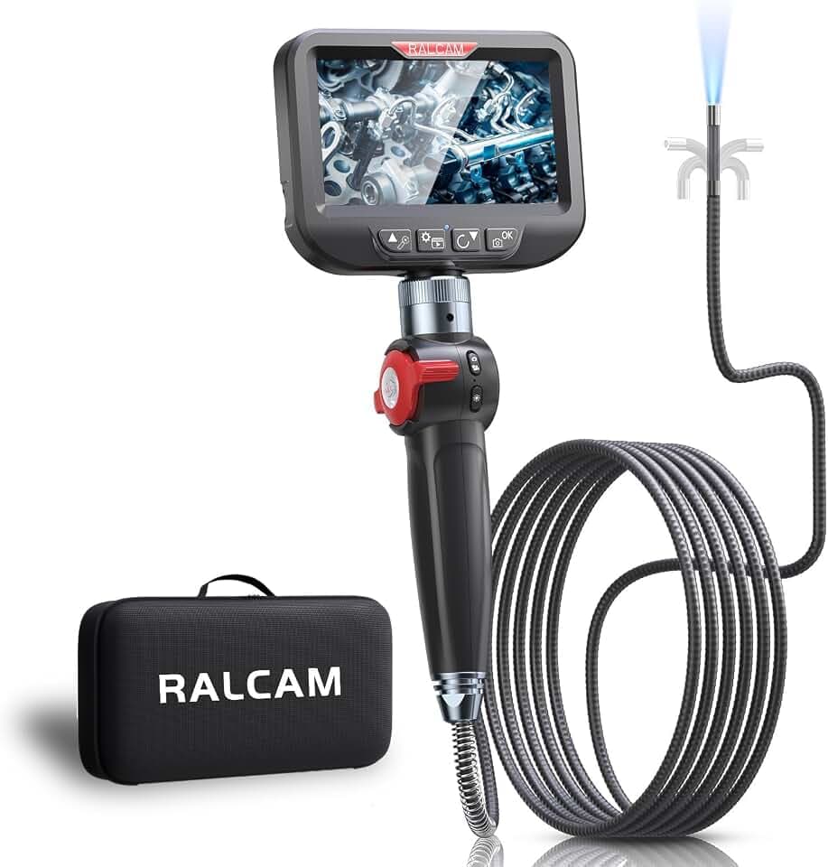 Ralcam Endoskopkamera mit Licht Endoscope Camera - Endoskop 8,5 mm Inspektionskamera 4,3" HD 1080P Rohrkamera, Kameras mit 6 LED, IP67 Wasserdicht Teleskopkamera Kfz Werkzeug (1,5M Halbstarre Kabel)