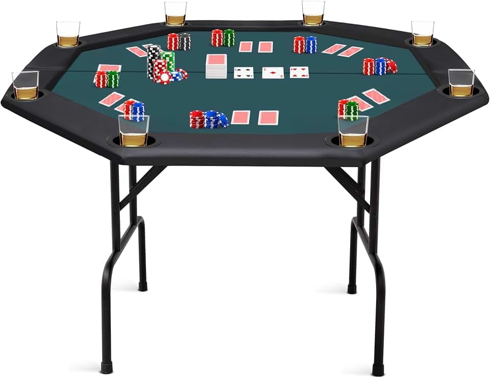 Poker Table Foldable Texas Holdem Folding Table Portable Casino Card Game