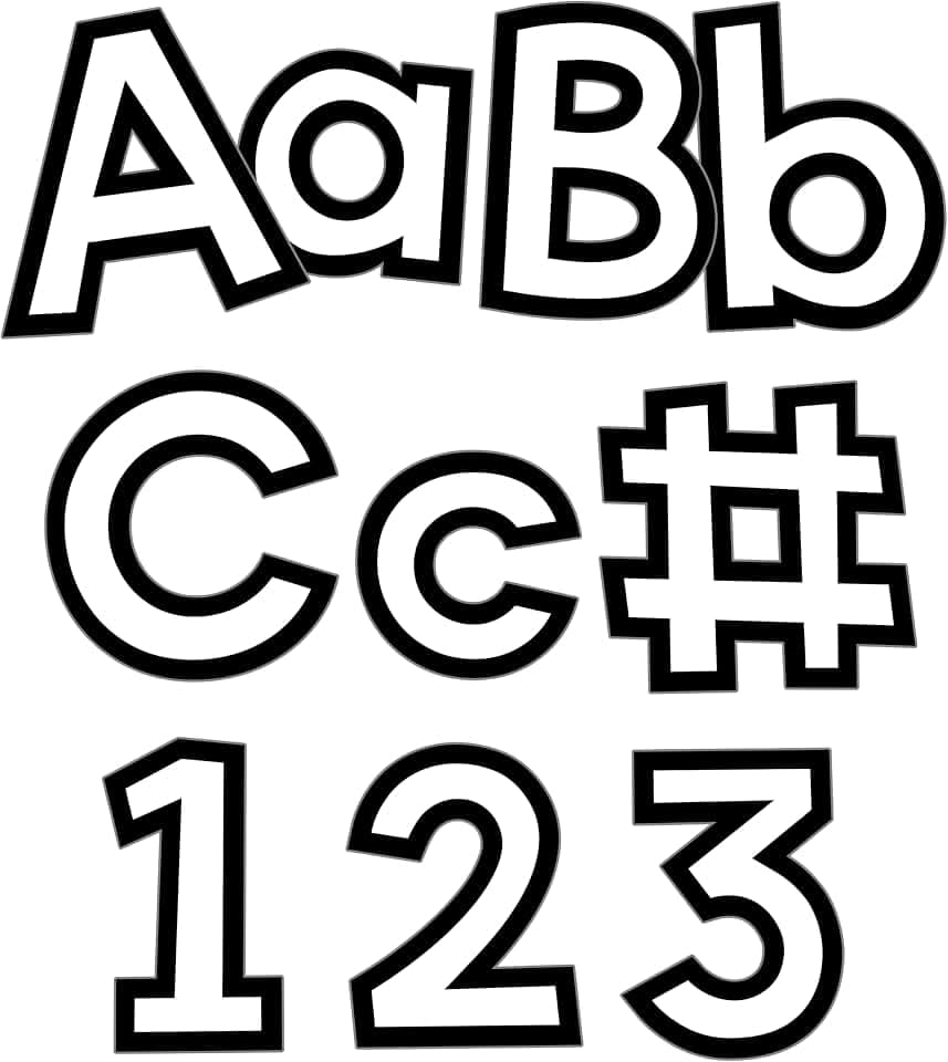 Carson Dellosa White Bulletin Board Letters 4", 219-pieces, Prepunched