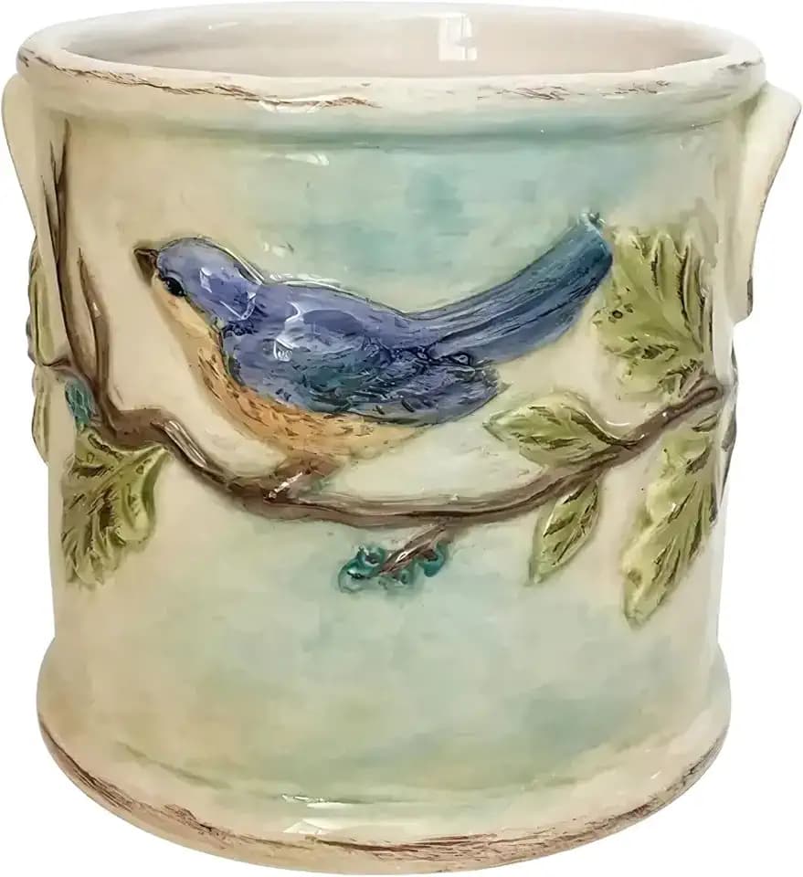Blue Sky Ceramic Woodcut Farmhouse Planter 5''