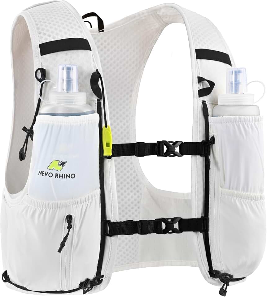 N NEVO RHINO Running Vest, Hyration Vest with 2 Pcs 500ML Soft Flasks