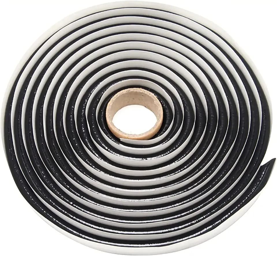 QWORK® 1 Stück Butylrundschnur Schwarz, 6 mm Durchmesser x 6m, für Pkw-LKW-Scheinwerferfenster, Tür, Windschutzscheibe
