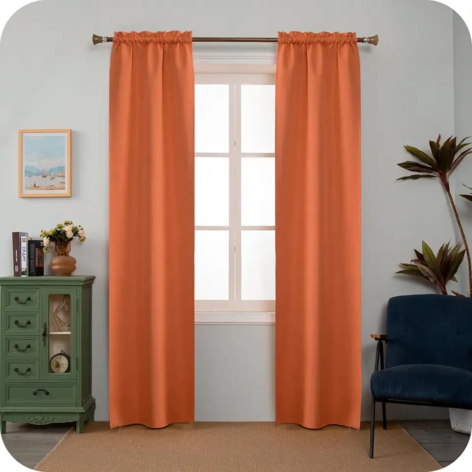 GIRASOLE HOME Barbados Thermo-Vorhänge, komplett verdunkelnd, 2 Paneele mit Tasche