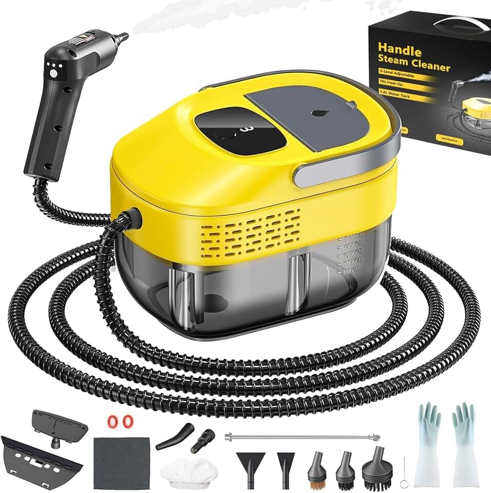 Handdampfreiniger mit 3 Stufen einstellbarer Druck-Handdampfreiniger für Zuhause, 10 Sekunden, beheizbarer Handdampfer zur Reinigung, 1,6 l Tank, tragbarer Dampfreiniger, Handheld für Auto