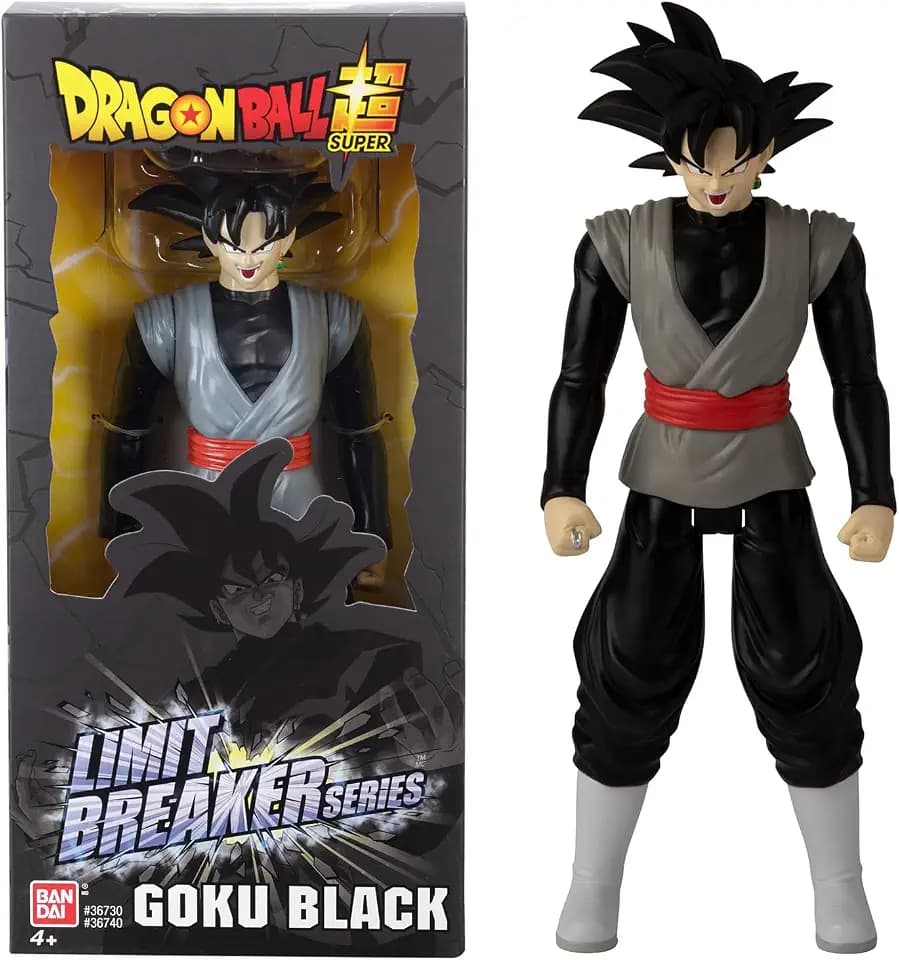 BANDAI – Dragon Ball – Riesenlimitbrecherfigur – Goku Black – Offizielle Dragon Ball Lizenz – Gelenkige Goku Super Saiyan-Figur – Spielzeug für Kinder ab 4 Jahren – 36740