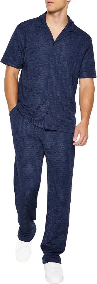 Forever 21 Men's Textured Slim-fit Straight Pants