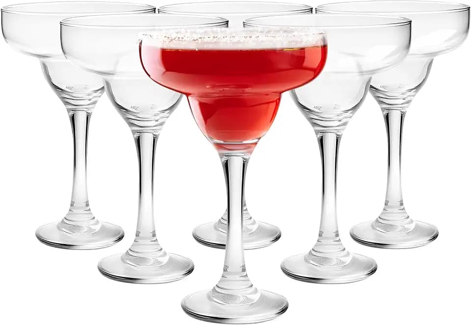Glasmark KROSNO 1992 Cocktailgläser Coctailschalen 6-teilig Margarita-Gläser 6-er Set 6x220 ml, Rot