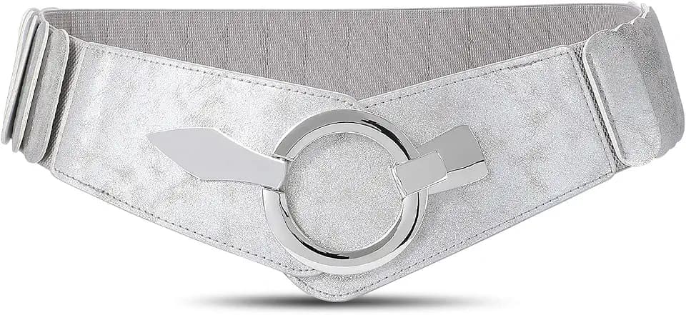 WHIPPY Women Wide Elastic Waist Belt Vintage Wide Stretch Waist Belt Fashion Retro Leather Waistband for Dresses