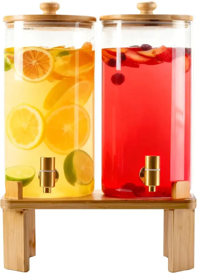 1.5 gallon glass iced beverage drink dispensers for parties with stand