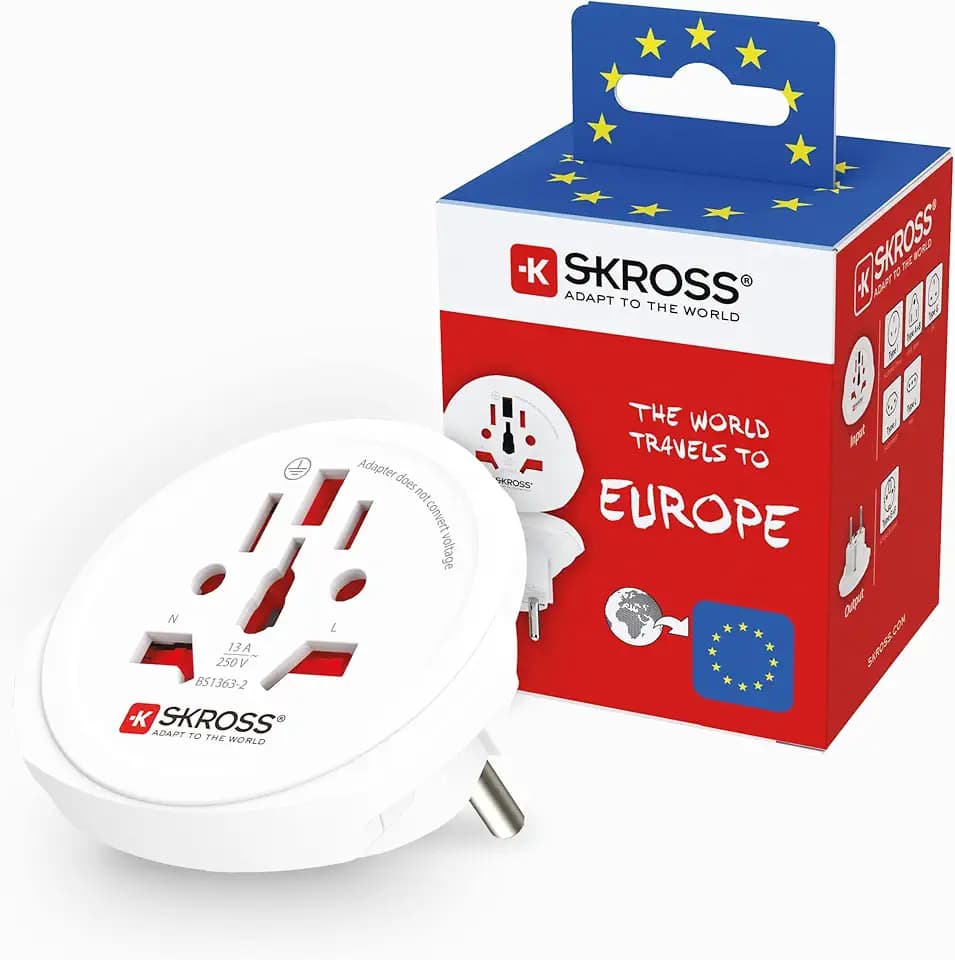 SKROSS World to Europe Travel Adapter