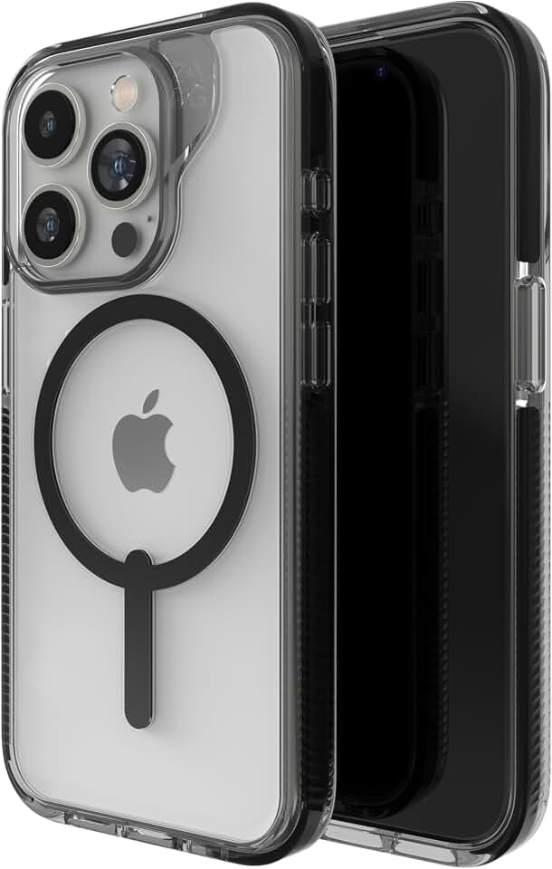 ZAGG Santa Cruz Snap iPhone 15 Pro Case - MagSafe Phone Case, Drop Protection (13ft/4m), Durable Graphene, Anti-Yellowing, and Scratch-Resistant Phone Case, Black