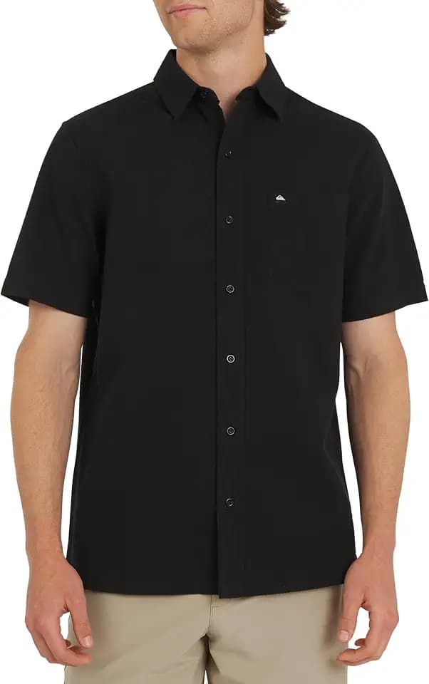 Quiksilver Men's Regular Fit Premium Cotton Short Sleeve Button Down Seersucker Shirt