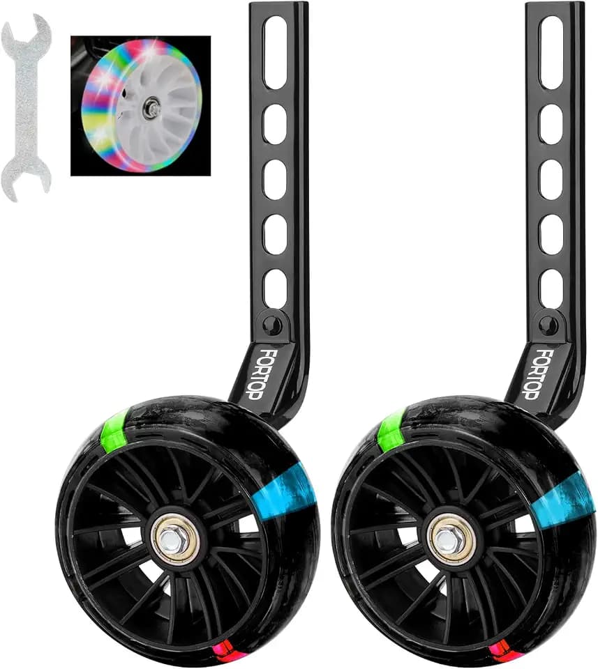 Extra Breite Stützräder für Kinderfahrrad 12-20 Zoll – Ultra Stabile Hilfsräder Set mit Anti-Rutsch Gummierung – Sicherer & Kippsicher für Jungen & Mädchen (Schwarz)