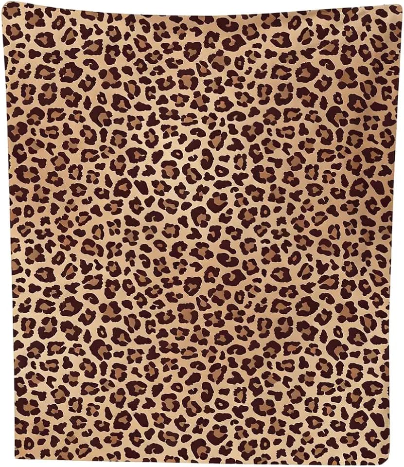 Leopard Decke, Leopard Plüsch Schlafdecke, 3D Anime Cartoon Druck Flanell Decke, Cartoon kuscheldecke, Reisedecke, Wohndecke Mikrofaser, Sofadecke(100×150cm