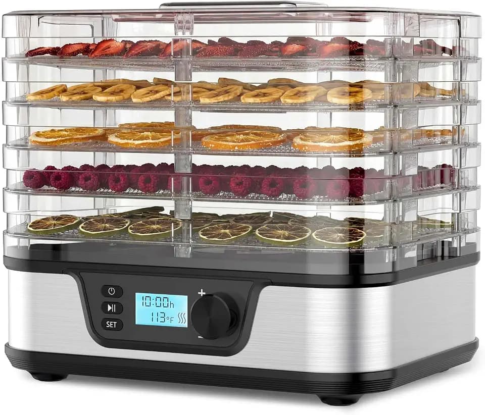 Electactic 5-Tray Food Dehydrator with 72H Timer, Adjustable Temperature