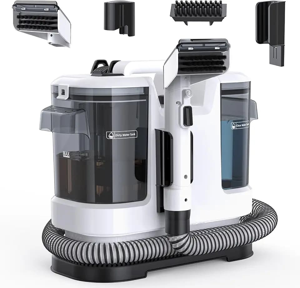 Lubluelu Nasssauger Polsterreiniger Gerät, 550 W - 14 kPa Teppichreiniger Waschsauger, tragbares Teppich-Reinigungsgerät mit Selbstreinigung und langem Schlauch für Teppiche, Sofas & Auto-Innenräume