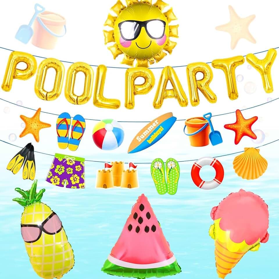 LaVenty Gold Pool Dekoration Strandparty Zubehör für Mädchen Rosa