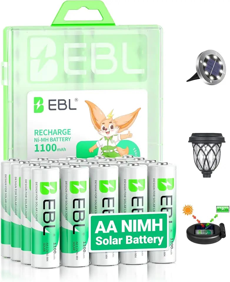 EBL Akku AA für Solarlampe 20 Stück