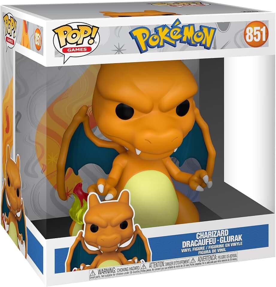 Funko POP! Jumbo: Pokemon - Charizard - Dracaufeu - Vinyl-Sammelfigur - Geschenkidee - Offizielle Handelswaren - Spielzeug Für Kinder Und Erwachsene - Video Games Fans - Modellfigur Für Sammler