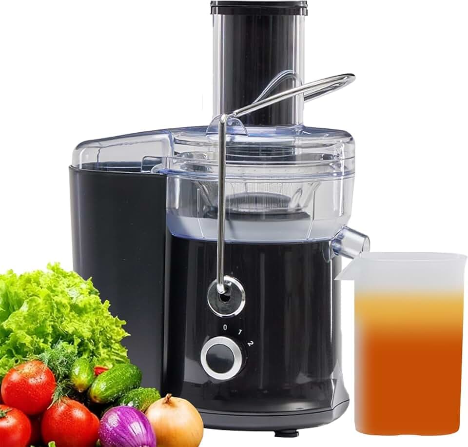 OLIXIS Centrifugal Juicer Machines, 480W Juice Extractor with 2.6" Feed Chute for Vegetable and Fruit, Electric Juicer with Dual-Speed Quick Juicing, Easy to Clean, BPA-Free, Black
